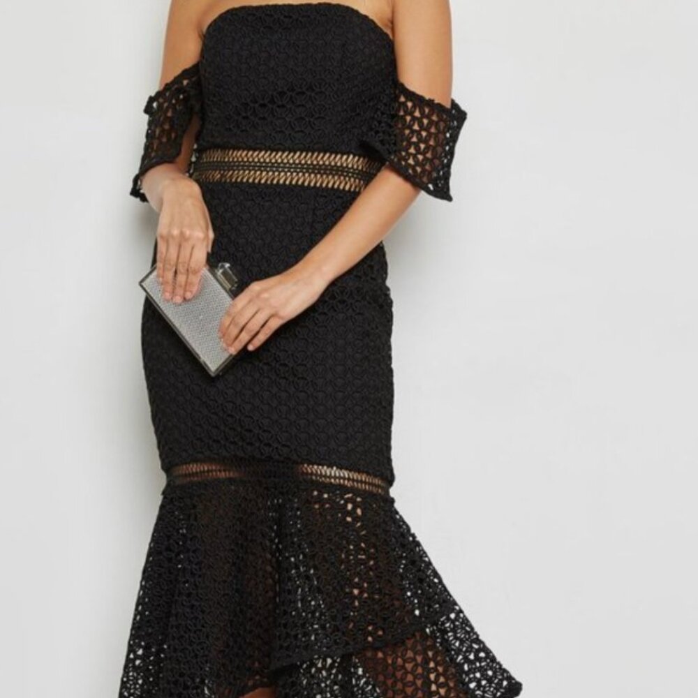Jarlo Women's Lace Off-the-Shoulder Midi Dress | Size 8 - Picture 8 of 11